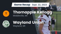 Recap: Thornapple Kellogg  vs. Wayland Union  2023
