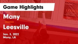 Many  vs Leesville  Game Highlights - Jan. 3, 2022