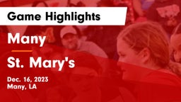 Many  vs St. Mary's  Game Highlights - Dec. 16, 2023