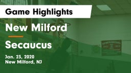 New Milford  vs Secaucus  Game Highlights - Jan. 23, 2020