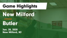 New Milford  vs Butler  Game Highlights - Jan. 28, 2020