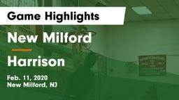 New Milford  vs Harrison  Game Highlights - Feb. 11, 2020