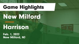 New Milford  vs Harrison  Game Highlights - Feb. 1, 2022