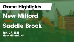 New Milford  vs Saddle Brook  Game Highlights - Jan. 27, 2023