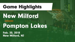 New Milford  vs Pompton Lakes Game Highlights - Feb. 20, 2018