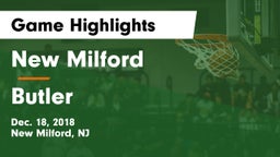 New Milford  vs Butler  Game Highlights - Dec. 18, 2018