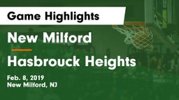 New Milford  vs Hasbrouck Heights  Game Highlights - Feb. 8, 2019