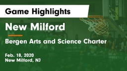 New Milford  vs Bergen Arts and Science Charter Game Highlights - Feb. 18, 2020