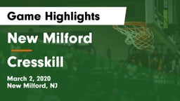 New Milford  vs Cresskill  Game Highlights - March 2, 2020