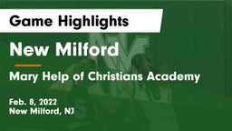 New Milford  vs Mary Help of Christians Academy Game Highlights - Feb. 8, 2022