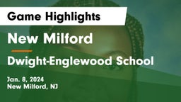 New Milford  vs Dwight-Englewood School Game Highlights - Jan. 8, 2024