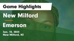 New Milford  vs Emerson  Game Highlights - Jan. 10, 2024