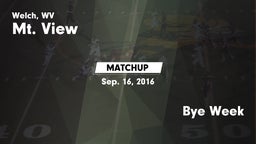 Matchup: Mt. View vs. Bye Week 2016