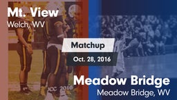Matchup: Mt. View vs. Meadow Bridge  2016