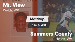 Matchup: Mt. View vs. Summers County  2016