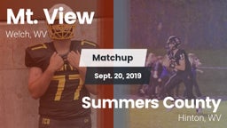 Matchup: Mt. View vs. Summers County  2019