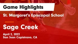 St. Margaret's Episcopal School vs Sage Creek Game Highlights - April 2, 2022