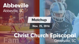 Matchup: Abbeville vs. Christ Church Episcopal  2016