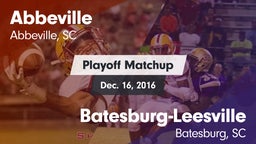 Matchup: Abbeville vs. Batesburg-Leesville  2016