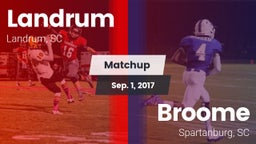 Matchup: Landrum  vs. Broome  2017