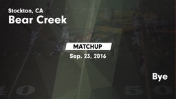 Matchup: Bear Creek vs. Bye 2016