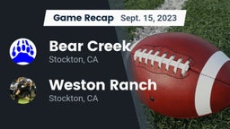 Recap: Bear Creek  vs. Weston Ranch  2023