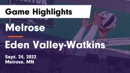 Melrose  vs Eden Valley-Watkins  Game Highlights - Sept. 24, 2022