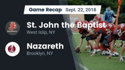 Recap: St. John the Baptist  vs. Nazareth  2018