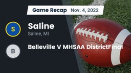 Recap: Saline  vs. Belleville V MHSAA DistrictFinal 2022