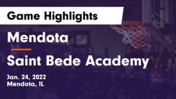 Mendota  vs Saint Bede Academy Game Highlights - Jan. 24, 2022