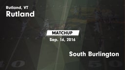 Matchup: Rutland vs. South Burlington  2016