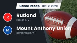 Recap: Rutland  vs. Mount Anthony Union  2020