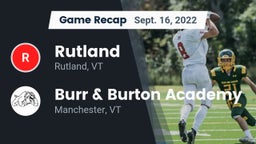 Recap: Rutland  vs. Burr & Burton Academy  2022