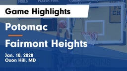 Potomac  vs Fairmont Heights  Game Highlights - Jan. 10, 2020