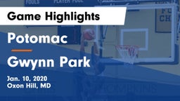 Potomac  vs Gwynn Park  Game Highlights - Jan. 10, 2020