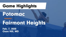 Potomac  vs Fairmont Heights  Game Highlights - Feb. 7, 2020