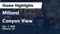 Millard  vs Canyon View  Game Highlights - Dec. 4, 2020