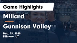 Millard  vs Gunnison Valley  Game Highlights - Dec. 29, 2020