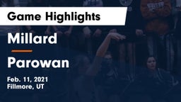 Millard  vs Parowan  Game Highlights - Feb. 11, 2021