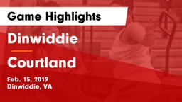 Dinwiddie  vs Courtland Game Highlights - Feb. 15, 2019