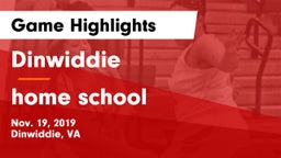 Dinwiddie  vs home school Game Highlights - Nov. 19, 2019