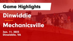 Dinwiddie  vs Mechanicsville  Game Highlights - Jan. 11, 2023
