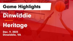 Dinwiddie  vs Heritage  Game Highlights - Dec. 9, 2023