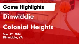 Dinwiddie  vs Colonial Heights  Game Highlights - Jan. 17, 2024