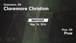 Matchup: Claremore Christian vs. Prue 2016