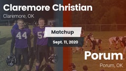 Matchup: Claremore Christian vs. Porum  2020