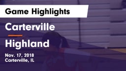 Carterville  vs Highland  Game Highlights - Nov. 17, 2018