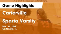 Carterville  vs Sparta Varsity Game Highlights - Dec. 15, 2018