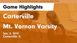 Carterville  vs Mt. Vernon Varsity Game Highlights - Jan. 3, 2019