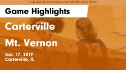Carterville  vs Mt. Vernon Game Highlights - Jan. 17, 2019